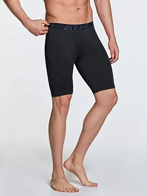 ATHLIO 3 Pack Men's Athletic Cool Dry Compression Shorts, Sports Performance Active Running Tights Side Pocket 3pack Black/ Charcoal/ White Large - product information 20