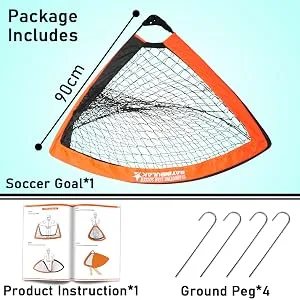 Soccer Goal Pop Up Soccer Net for Kids Backyard, 1 Pack 4' x 3', Orange - soccer goal