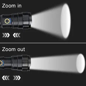 BengMxj Rechargeable LED Flashlights, 90000 High Lumens Flashlight, XHP70 Tactical Flashlight with Zoomable, 5 Modes, Super Bright Waterproof Flashlights for Emergencies, Camping, Hiking - flashlight