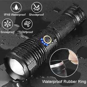 BengMxj Rechargeable LED Flashlights, 90000 High Lumens Flashlight, XHP70 Tactical Flashlight with Zoomable, 5 Modes, Super Bright Waterproof Flashlights for Emergencies, Camping, Hiking - flashlight6