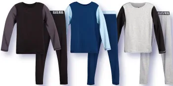Black Bear Boys' Thermal Underwear Set - 2-Piece Performance Base Layer Long Sleeve T-Shirt and Long Johns Set Heather Grey/Black 12-14 - color options
