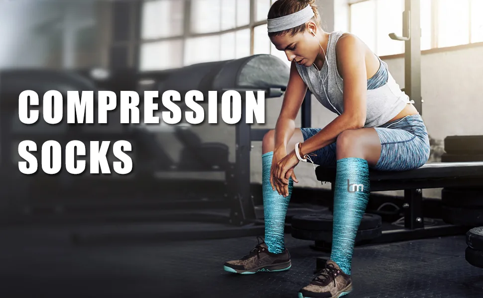 Bluemaple 6 Pack Copper Compression Socks for Women and Men Circulation-Best Support for Medical, Running,Nursing,Athletic C-white+blue Large-X-Large - compression socks women