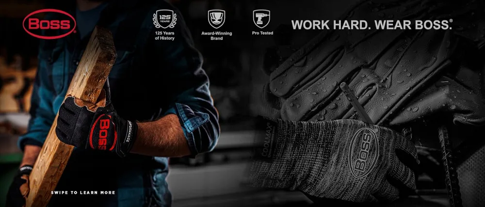 Boss Men's Real Tree Camouflage Fleece Silicone Palm Work Gloves, Touchscreen Technologies, High-Dexterity, Cold Protection Large - Boss Gloves, Work Gloves, Work, DIY, Construction