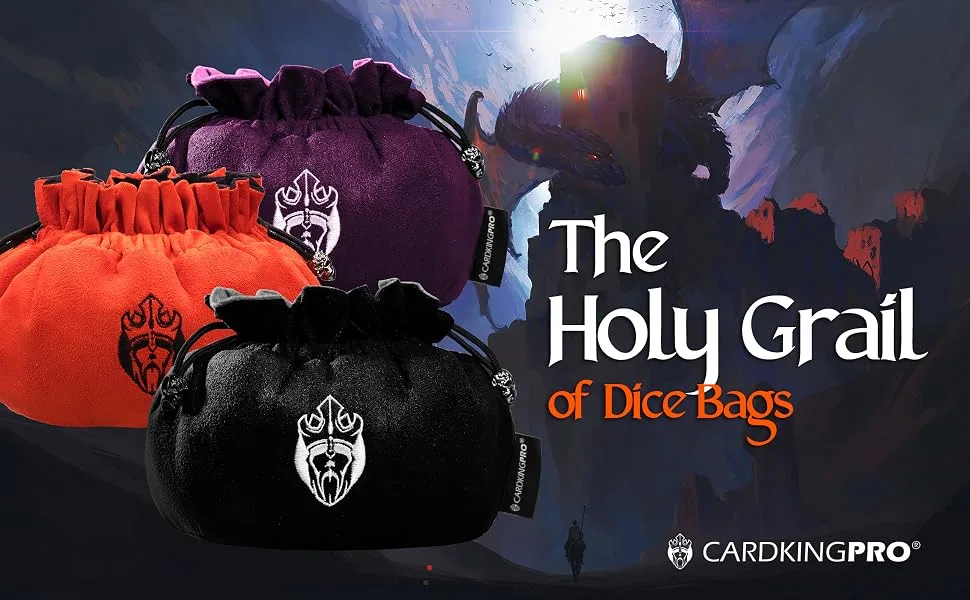 CardKingPro Immense Dice Bags with Pockets - Green - Capacity 150+ Dice - Great for Dice Hoarders Patented Design - cardkingpro, immense, immense dice bag, dice bag with pockets, large dice bag, dungeons and dragons