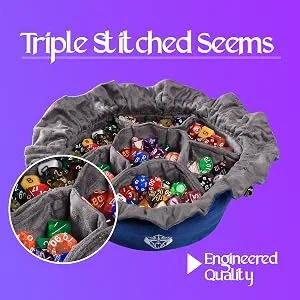 CardKingPro Immense Dice Bags with Pockets - Pink - Capacity 150+ Dice - Great for Dice Hoarders Patented Design - cardkingpro, immense, immense dice bag, dice bag with pockets, large dice bag, dungeons and dragons