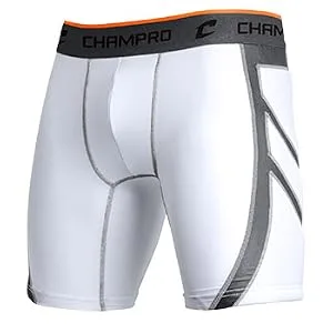 CHAMPRO Men's Wind Up Compression Sliding Shorts White Small - product information 2