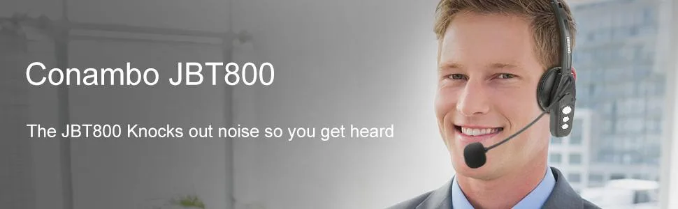 Conambo Bluetooth Headset V5.0, Wireless Headset with Noise Cancelling Microphone, 16Hrs HD Talktime, On Ear Bluetooth Headphone for Cell Phone Trucker Engineers Business Home Office - wireless headset