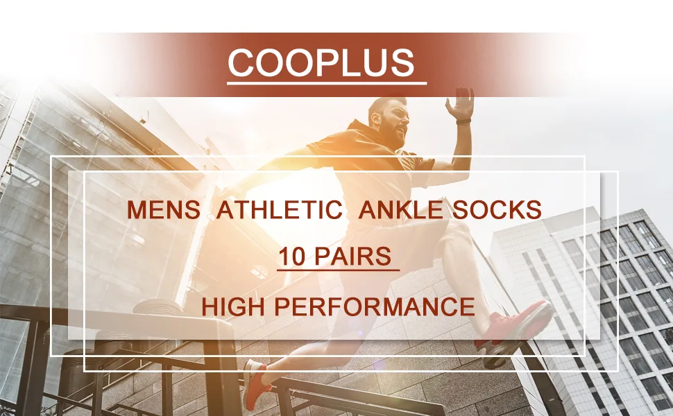COOPLUS Mens 10 Pairs Ankle Athletic Low Cut Socks Cushioned Breathable Running Performance Sport No Show Socks Small-Medium White-10pairs - product information 31