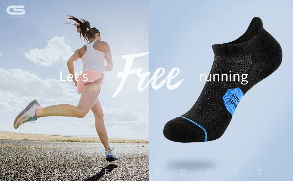 CS CELERSPORT 6 Pack Women's Ankle Running Socks Cushioned Low Cut Tab Athletic Socks Black Medium - product information 25