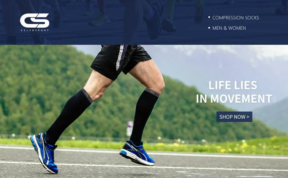 CS CELERSPORT 3 Pairs Compression Socks 20-30mmHg for Men and Women Running Support Socks Small-Medium Black+white+grey - product information 1