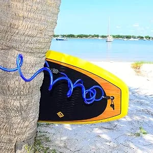 DocksLocks Jaws SUP Paddleboard and Surfboard Anti-Theft Security Lock - DocksLocks Security System on beach secured to palm tree