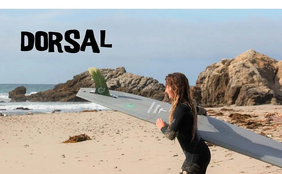 DORSAL Rudder Surf Fins for SUP Longboard Surfboard Center D-Fin Black 8.5" Polycarbonate - Dorsal