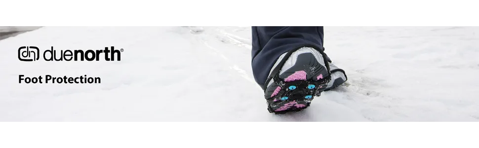 Due North GripPro Spikeless Ice Cleats - Perfect for Transitioning Between Indoor/Outdoor Surfaces - 22 Hi-Vis Chevrons for Maximum Grip S/M - banner