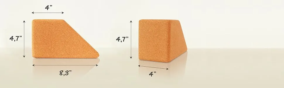 Multifunctional Cork Yoga Blocks 2 Pack - Trapezoid Yoga Block Set, Regular+ Handstand Blocks + Wrist Support Wedge + Calf Stretch Wedge, Firm Stretching Exercise Accessories - multifunctional yoga blocks, cork yoga block, handstand blocks