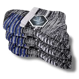 FEIDEER Men's Hiking Walking Socks, Multi-Pack Wicking Cushioned Outdoor Recreation Hiking Socks Black - Quarter 12.5-15 - product information 2