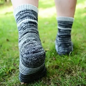 FEIDEER Men's Hiking Walking Socks, Multi-Pack Wicking Cushioned Outdoor Recreation Hiking Socks Black - Quarter 12.5-15 - product information 7