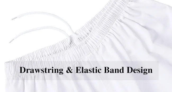 FitsT4 Karate Pants 8oz Middleweight Elastic Waist Martial Arts Pants Perfect for Training or Competition, 000-5 White 4 - drawstring karate pants