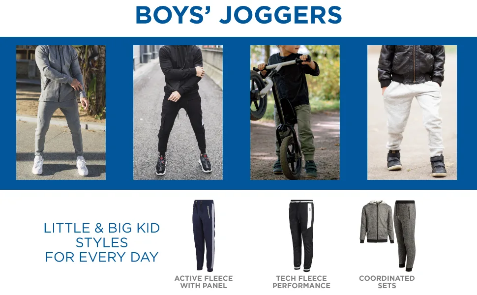 Galaxy by Harvic Boys Sweatpants  Basic Active Fleece Jogger Pants (Size: 8-20) Black 14-16 - Galaxy by Harvic Boys Joggers