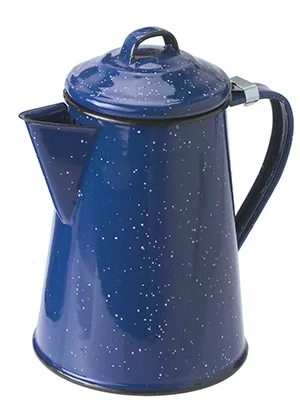 GSI Outdoors Enamel Coffee Pot to Store Hot Coffee, Tea for Camping & Farmhouse - 8 Cup Blue 8 cup - image