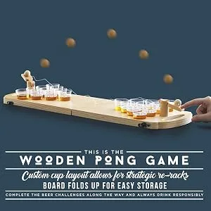Hammer + Axe Wood Drinking Games, Basketball, Beer Pong Mini, Bottle Cap, Alcohol Board Games - Pong