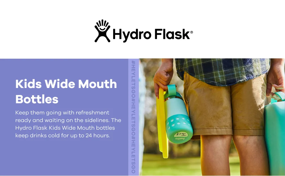 Hydro Flask Kids Wide Mouth Straw LID and Boot Honeydew 12 Oz Lake - Block 1