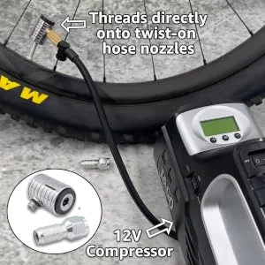 JACO Lightning XP Locking Presta Air Chuck for Bike Tires - 1/4" F-NPT (Open Flow) | Quick-Connect Presta Attachment for Tire Inflators (Patented) - presta attachment for air compressor