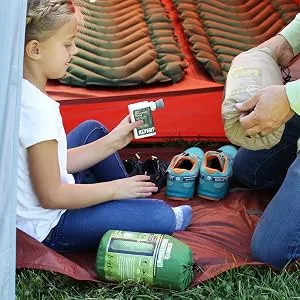 Klymit Rechargeable Electric Air Pump for Klymit Static V Sleeping Pads, Portable Air Pump Fits All Valve Types - klymit rechargeable USB electric pump for sleeping pads