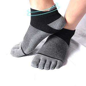 Meaiguo Men's Cotton Toe Socks Five Finger Socks Low Cut Athletic Socks for Running Black - product information 26