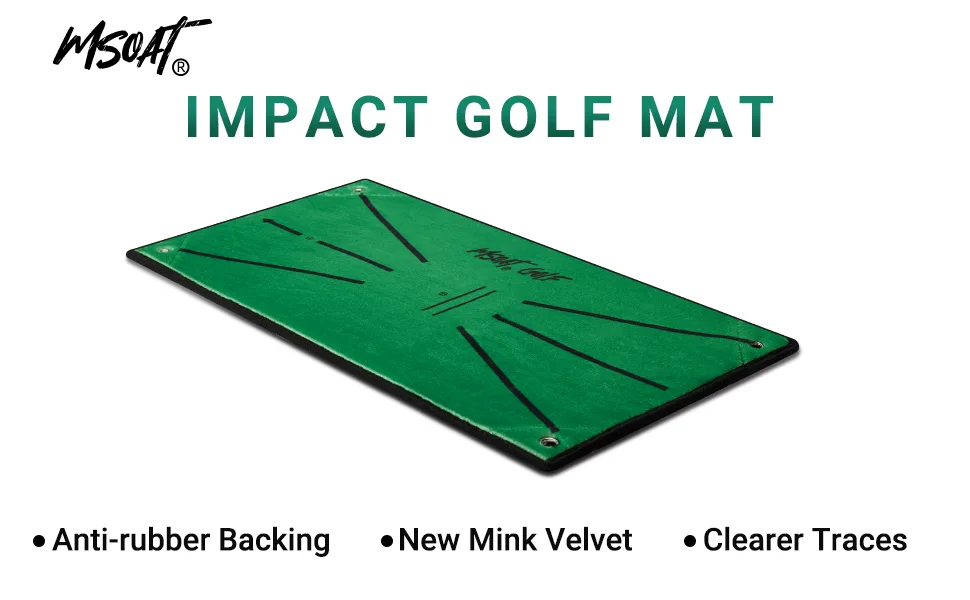 MSOAT Golf Hitting Swing Mat, Clearly Shows Impact Traces, Portable Training Mats for Backyards Swing Detection Velvet Material, Accustrike Swing Training Aids Rubber Back Darker Green Model - product information 15
