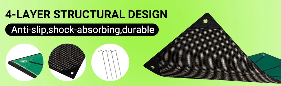 MSOAT Golf Hitting Swing Mat, Clearly Shows Impact Traces, Portable Training Mats for Backyards Swing Detection Velvet Material, Accustrike Swing Training Aids Rubber Back Darker Green Model - product information 17
