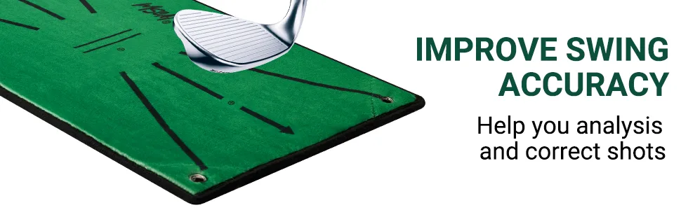 MSOAT Golf Hitting Swing Mat, Clearly Shows Impact Traces, Portable Training Mats for Backyards Swing Detection Velvet Material, Accustrike Swing Training Aids Rubber Back Darker Green Model - product information 18