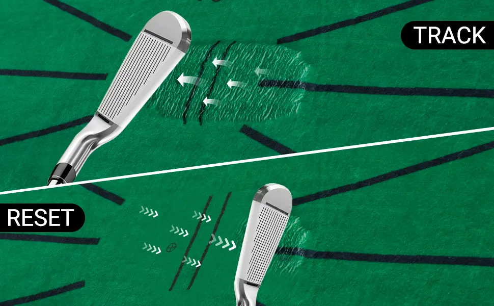 MSOAT Golf Hitting Swing Mat, Clearly Shows Impact Traces, Portable Training Mats for Backyards Swing Detection Velvet Material, Accustrike Swing Training Aids Rubber Back Darker Green Model - product information 19