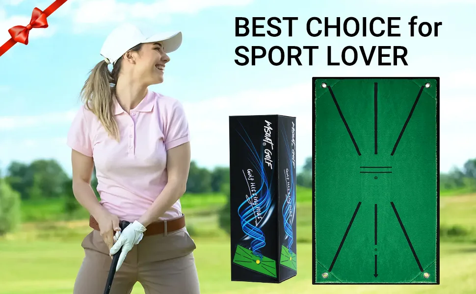MSOAT Golf Hitting Swing Mat, Clearly Shows Impact Traces, Portable Training Mats for Backyards Swing Detection Velvet Material, Accustrike Swing Training Aids Rubber Back Darker Green Model - product information 20