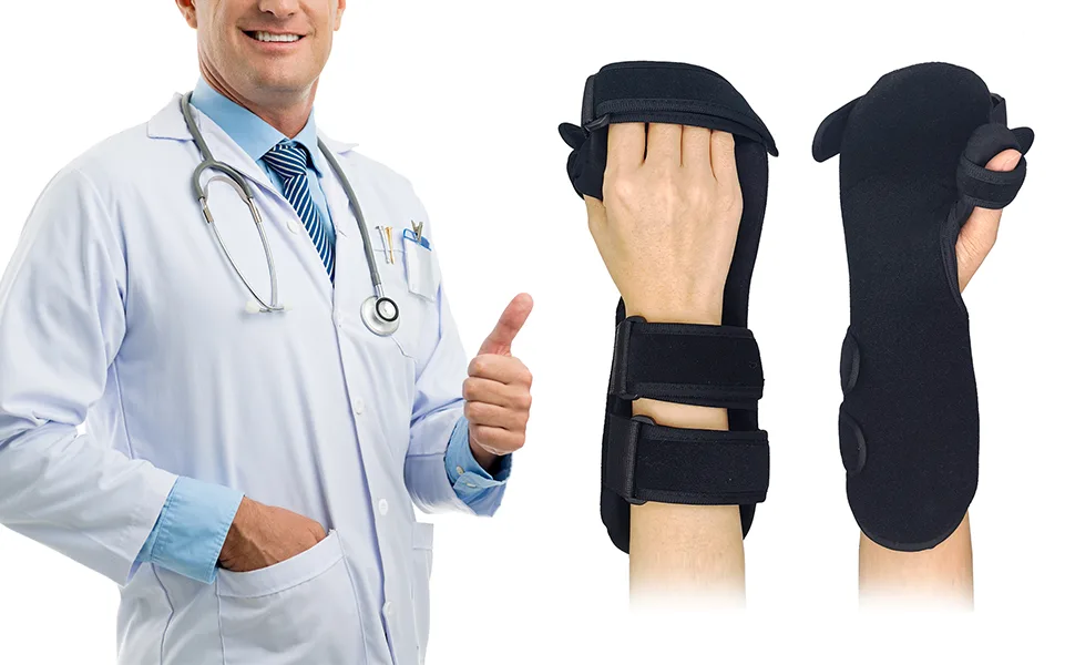 OSK Soft Functional Resting Hand Splint for Flexion Contractures - Stroke Hand Brace by Restorative Medical - Corrective, Supportive Brace for Correction, Comfort & Pain Relief (Small, Left) Small Left - stroke hand brace