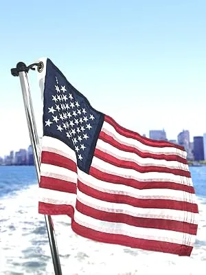 Pactrade Marine Pontoon Flag Pole Socket w/American USA Flag 24" Long Adjustable - product information 3