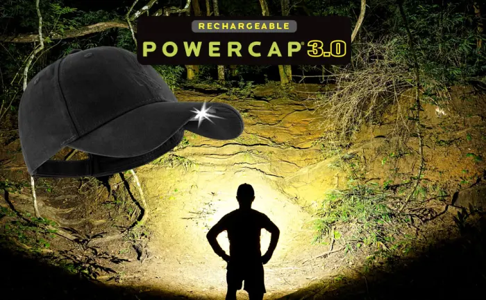 Panther Vision POWERCAP 3.0 USB Rechargeable Headlamp LED Hat Ultra-Bright Hands Free LED Lighted Cap One-Size Adjustable Mossy Oak DNA - hat with lights, led hat, led caplight, powercap, lighted hat, lighted cap