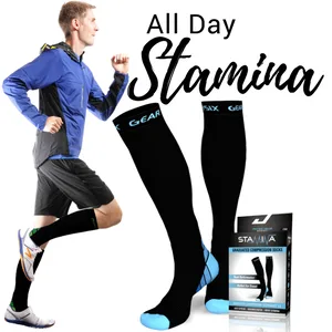 Physix Gear Sport Compression Socks for Men & Women 20-30 mmhg - Athletic Fit (1 Pair) Large-X-Large Black/Grey - product information 5