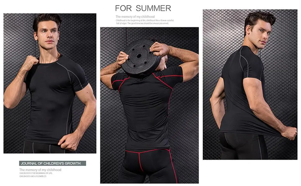 3 Pack Men's Compression Shirts Short Sleeve Workout T-Shirt Cool Dry Undershirts Baselayer Sport Cool Shirt Running Tops Black+white+gray Small - product information 13