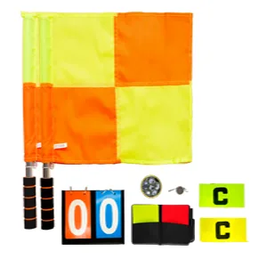 Soccer Referee Flags Kit - 8PCS Referee Toolkit Including Whistle, Referee Cards, Score Book, Flip Coin, and Captain Armband - Soccer Referee Flags Kit