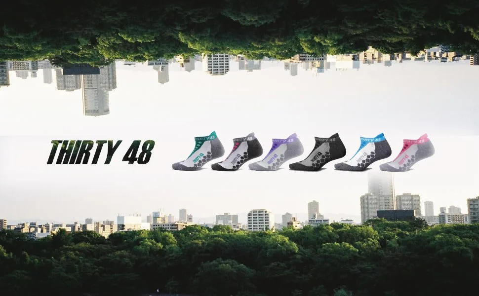 Thirty48 Running Socks for Men and Women Features Coolmax Fabric That Keeps Feet Cool & Dry - 1 Pair or 3 Pairs 3 Pairs Blue/Gray Large - RU Series