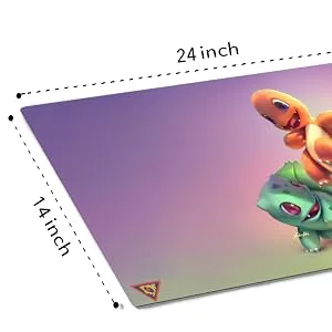 Kanto Starters Board Game Playmat for Trading Cards Games Mouse Pad Play Mat - Pokemon Playmat Mousepad - Kanto Starters
