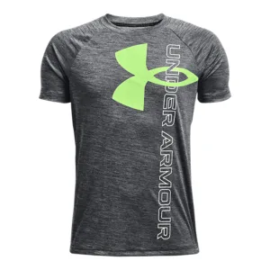 Under Armour Boys' Tech Split Logo Hybrid Short-Sleeve T-Shirt Royal Blue (400)/Black Large - Boys Tech Split T