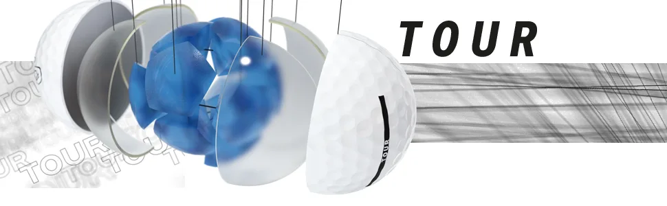 Vice Golf Tour White Golf Balls - Vice Tour Title with Ball Layers, Dupont Surlyn
