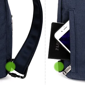 WATERFLY Small Crossbody Sling Backpack Anti Theft Backpack for Traveling Chest Shoulder Bag Black (Small) Small - Changeable Strap of WATERFLY sling bag