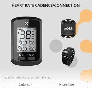 XOSS G+ GPS Bike Computer, Bluetooth ANT+ Cycling Computer, Wireless Bicycle Speedometer Odometer with LCD Display, Waterproof MTB Tracker Fits All Bikes Electric Bike (XOSS APP Support) - bike computer,bike speedometer,bicycle speedometer,cycle computer,bicycle computer,bike odometer