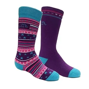 Bridgedale boys Kid's Merino Ski Socks - 2 Pack Red/Royal Medium - product information 2