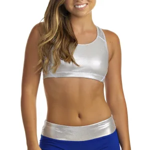 Soffe Girl's Sports Bra, White Medium - mid impact bra, dance, cheer