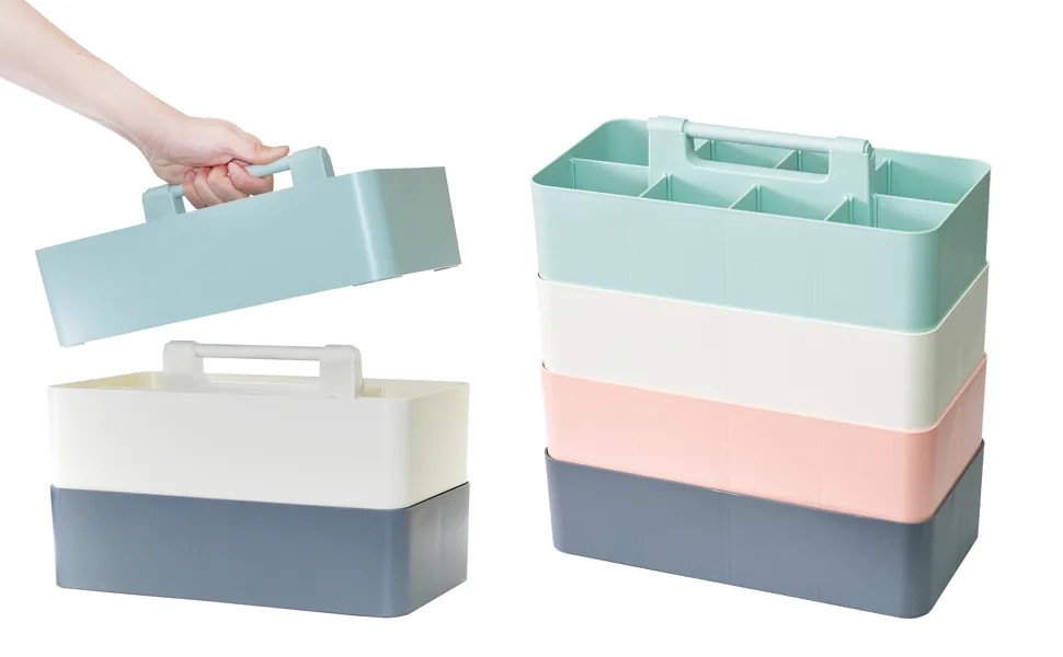 Enjoy Organizer -Large Portable Caddy, DIY Dividers, 8 Compartments, Office Supplies Organizer, Simple, Portable Basket with Handle Storage Organizer Modern,Endless Multi Use -Made in USA Mint - Enjoy Organizer Caddy portable bin stackable