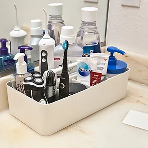 Enjoy Organizer -Large Portable Caddy, DIY Dividers, 8 Compartments, Office Supplies Organizer, Simple, Portable Basket with Handle Storage Organizer Modern,Endless Multi Use -Made in USA Mint - Enjoy Organizer Portable Bathroom Caddy white