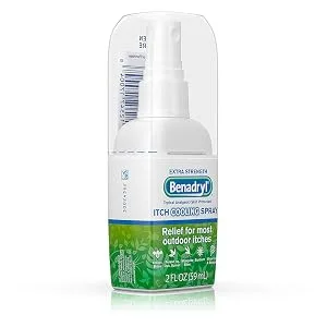 Benadryl Itch Relief Spray Extra Strength 2 oz (Pack of 2) - BENADRYL Extra Strength Spray angled image